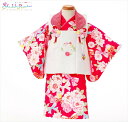 【レンタル】1歳着物レンタル 「式部浪漫」ブランド 赤地に花りぼん jbk040【1歳女児/女の子】《レンタル着物》《ベビー衣装レンタル》〔一才〕〔一歳〕〔結婚式〕〔イベント〕〔子供着物〕〔初節句〕〔桃の節句〕〔80cm前後〕〔お祭り〕