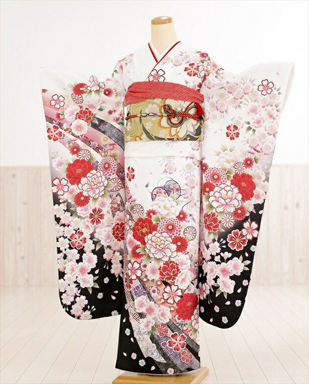 振袖レンタル 成人式 fp1197s 着物レンタル 成人式 振り袖レンタル 成人式 着物レンタル 振袖 振袖レンタル フルセット 二十歳 成人式振袖 正月振袖 1月振袖 貸衣装　古典　レトロ　往復送料無料　チェルシーホワイトに吉祥慶彩花 2026【fy16REN07】(4)