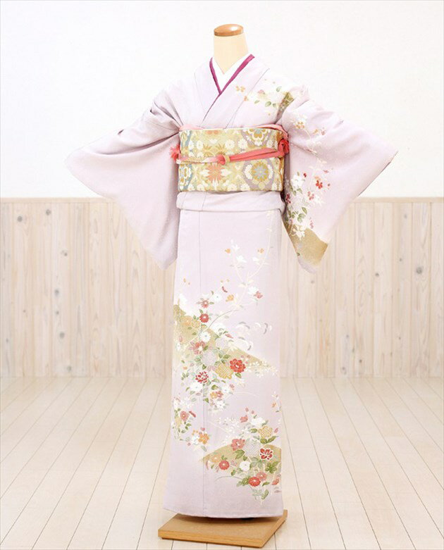 【レンタル】訪問着レンタル 七五三 卒業式 入学式 hw1128 母親 着物レンタル 正絹 結婚式 お宮参り 卒園式 入園式 フルセット レンタル お茶会 母 ママ 753 着物 訪問着 人気 高級 上品 やわらかな浅紫に祝彩花 貸衣装