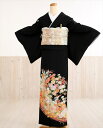 留袖レンタル ts149 黒留袖 結婚式 留め袖レンタル フルセット 正絹 tomesode 着物レンタル kimono 人気 留袖 母親 2022 親族 150cm 155cm 160cm 165cm 京友禅 慶びの華に吉祥彩文様【fy16REN07】【レンタル】(4)