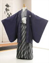 10歳 男の子 着物レンタル d1045 ジュニア 袴レンタル フルセット 子供用 羽織袴 小学生 着物レンタル 9歳~11歳 小学校 1/2成人式 卒業式 結婚式 イベント 発表会 男 フォトブックプレゼント 「花わらべ」ブランド 紺紫に吉祥市松モダン【fy16REN07】【レンタル】