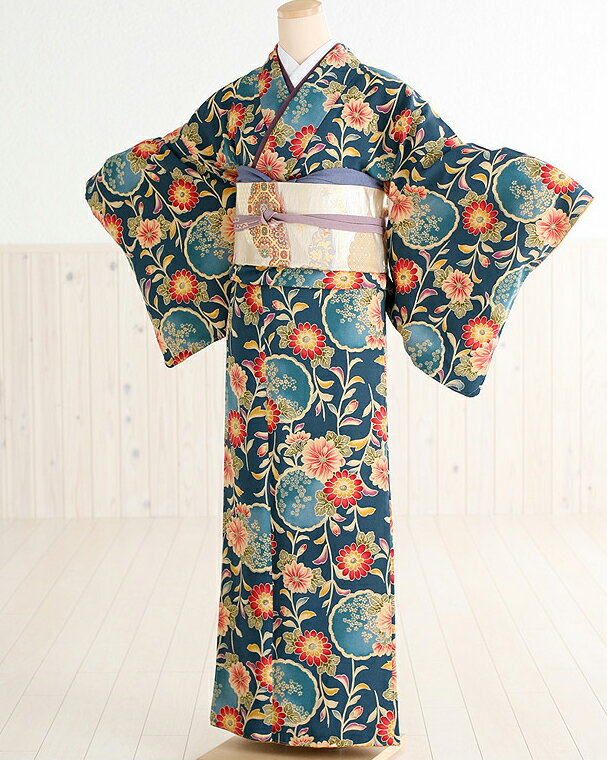 小紋レンタル　緑 km1002【フルセット】《小紋レンタル》《着物レンタル》〔お宮参り〕〔七五三〕〔入学式〕〔卒業式〕〔卒園式〕〔貸衣装〕〔ママ〕〔おばあちゃん〕〔シンプル柄〕〔お出かけ〕〔カジュアル〕〔普段着着物〕【レンタル】