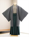 【レンタル】成人式 袴レンタル 男 hkmo014s 紋付袴フルセット 男性着物レンタル 羽織袴 成人式レンタル メンズ 人気 かっこいい おしゃれ レトロ 爽やか 二十歳 正月 イベント 和服 ナチュラル kimono 2026 高級 スタイリッシュグレー×モスグリーン袴