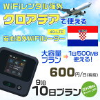 WiFi レンタル 海外 クロアチア sim 内蔵 Wi-Fi 海外旅行wifi モバイル ルーター 海外旅行WiFi 9泊10日 wifi クロアチア simカード 10日間 大容量 1日500MB 1日料金600円 レンタルWiFi海外 即日発送 wifiレンタル Wi-Fiレンタル プリペイド sim クロアチア 10日 ワイファイ