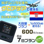 WiFi レンタル 海外 クロアチア sim 内蔵 Wi-Fi 海外旅行wifi モバイル ルーター 海外旅行WiFi 6泊7日 wifi クロアチア simカード 7日間 大容量 1日500MB 1日料金600円 レンタルWiFi海外 即日発送 wifiレンタル Wi-Fiレンタル プリペイド sim クロアチア 7日 ワイファイ