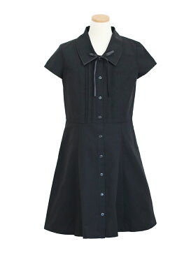【レンタル】喪服レンタル 子供喪服 礼服【黒靴下&お数珠プレゼント】【靴セット】pgl017 女児 ジュニア 子供用 ブラック フォーマル 子供服 清楚 上品 半袖 ワンピース【女の子 ジュニア ティーン 160 冠婚葬祭 法事 葬儀 告別式 葬式 当日発送】送料無料 あす楽