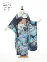 【レンタル】振袖レンタル フルセット(2月〜11月)AC0053 白地 青 バラ 蝶 結婚式 結納 レンタル 貸衣裳 袋帯 草履 バック 振袖 人気 レンタル ...