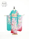 【レンタル】振袖レンタル フルセット(2月〜11月)AC0082 水色 桜 花模様 結婚式 結納 レンタル 貸衣裳 袋帯 草履 バック かわいい 人気 振袖 レ...