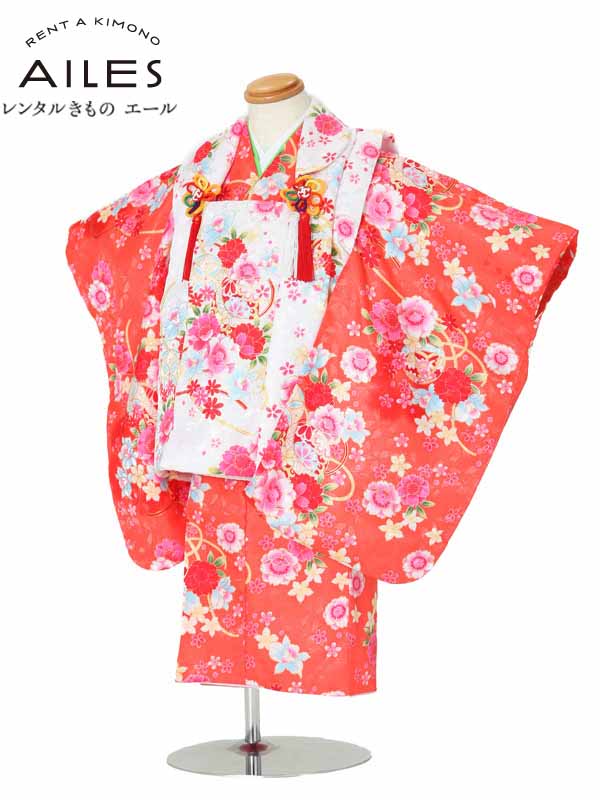 七五三 着物 【レンタル】 2歳 女の子 身長90cm前後 被布コートレンタル AP2001 女児 被布 レンタル 身長80cm前後 レンタル きもの rent...