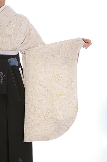 レンタル衣裳 マイセレクトの袴 レンタル 卒業式 トールサイズ 高身長 対応身長163cm〜170cm フルセット 女 レトロモダン 大学 セット ベージュ 黒 〔mh_482〕 往復送料無料 大学生 短大 はかま ハカマ　【レンタル】｜アングル3