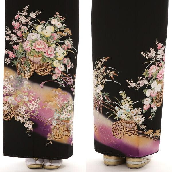 【レンタル】 留袖 mito_49 N-103 花車 高級 正絹 フルセット 着物 黒留袖 結婚式 貸衣装 黒 刺繍 往復送料無料 礼装用 草履バッグセット 留袖レンタル 着物レンタル 草履 レンタル着物 留袖用 レディース レンタル衣装 母親 祖母 黒留袖レンタル 着物セット