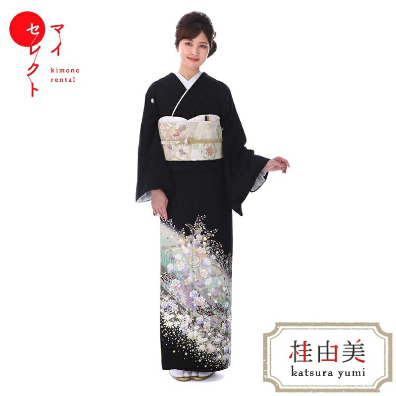 黒留袖 レンタル 桂由美 高身長 mito_351 /桂由美 フラワーロード トール 【背高サイズ 黒留袖 貸衣装 結婚式 | おすすめ 留袖 黒留袖レンタル 着物 母親 フルセット 留袖レンタル レンタル衣装 レンタル着物 往復送料無料 結納 レンタル留袖 礼装 【レンタル】