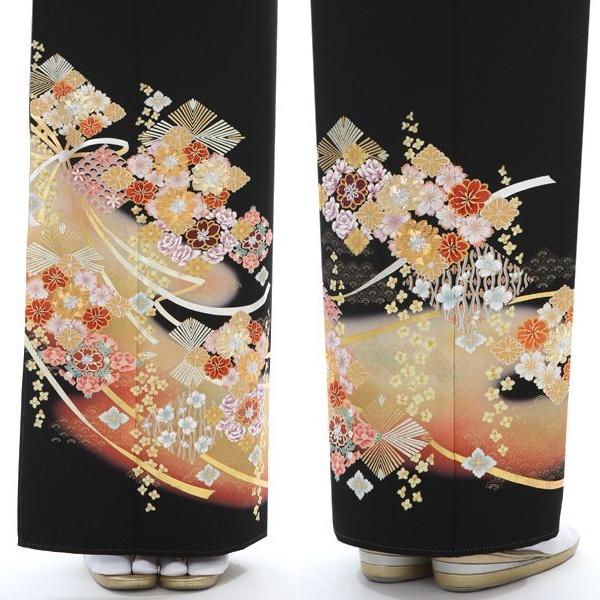 黒留袖 レンタル mito_393 MR-2905 若松花菱 S 正絹 結婚式 | おすすめ 留袖 黒留袖レンタル 小さい 着物 母親 着物レンタル フルセット 留袖レンタル レンタル衣装 小さいサイズ 黒 セット レンタル留袖 レンタル着物 往復送料無料 結納 礼装 貸衣装 【レンタル】