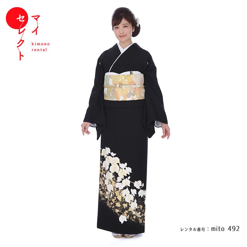 【レンタル】 留袖 宮崎玄祥 限定品 ハイクラス プレミアム mito_492 幽玄胡蝶蘭 黒留袖 おすすめ 黒留袖レンタル お宮参り 着物 母親 着物レンタル 祖母 結婚式 フルセット 留袖レンタル 親族 黒 セット 現代風 粋 流行り 往復送料無料 和装 結納 礼装 レンタル衣装
