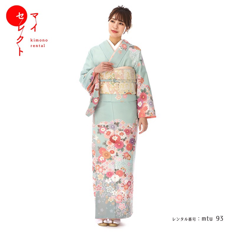 訪問着 レンタル mtu_93 /NP-19 ブルーグリーン 往復送料無料 七五三 入学卒業 お宮参り 着物 母親 祖母 礼装用 草履バッグセット 結婚式 レトロ レンタル着物 着物レンタル フルセット セット 貸衣装 付け下げ 小物 着物セット 訪問着レンタル 青 付下げ【レンタル】のサムネイル