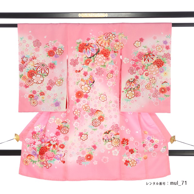 【レンタル】 産着 ピンク 桜 【シミュレーションで母親衣裳と色合わせ】 お宮参り...