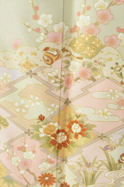 レンタル訪問着フルセット 母親/卒業式/入学式/七五三/結婚式/披露宴/卒園式/お宮参り/表彰式/お茶会/大きいサイズ【レンタル 訪問着】【訪問着 レンタル フルセット】【着物 レンタル】【付下げ】【貸衣装】【パーティー】うぐいす地松竹梅(3L) fy16REN07
