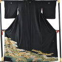 【★黒留袖・留袖のフルセットレンタル★】【留袖 レンタル】(レンタル留袖)(黒留袖レンタル) 【レンタル 黒留袖】【黒留袖 レンタル】【貸衣装】【結婚式】【留袖フルセット】☆新品足袋プレゼント☆【女性和服】【母親】八枚扇に千本松 1.70