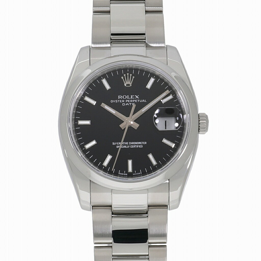 [ローン最大48回無金利] ロレックス オイスターパーペチュアル デイト 115200 M番 ブラック メンズ 中古 送料無料 腕時計
