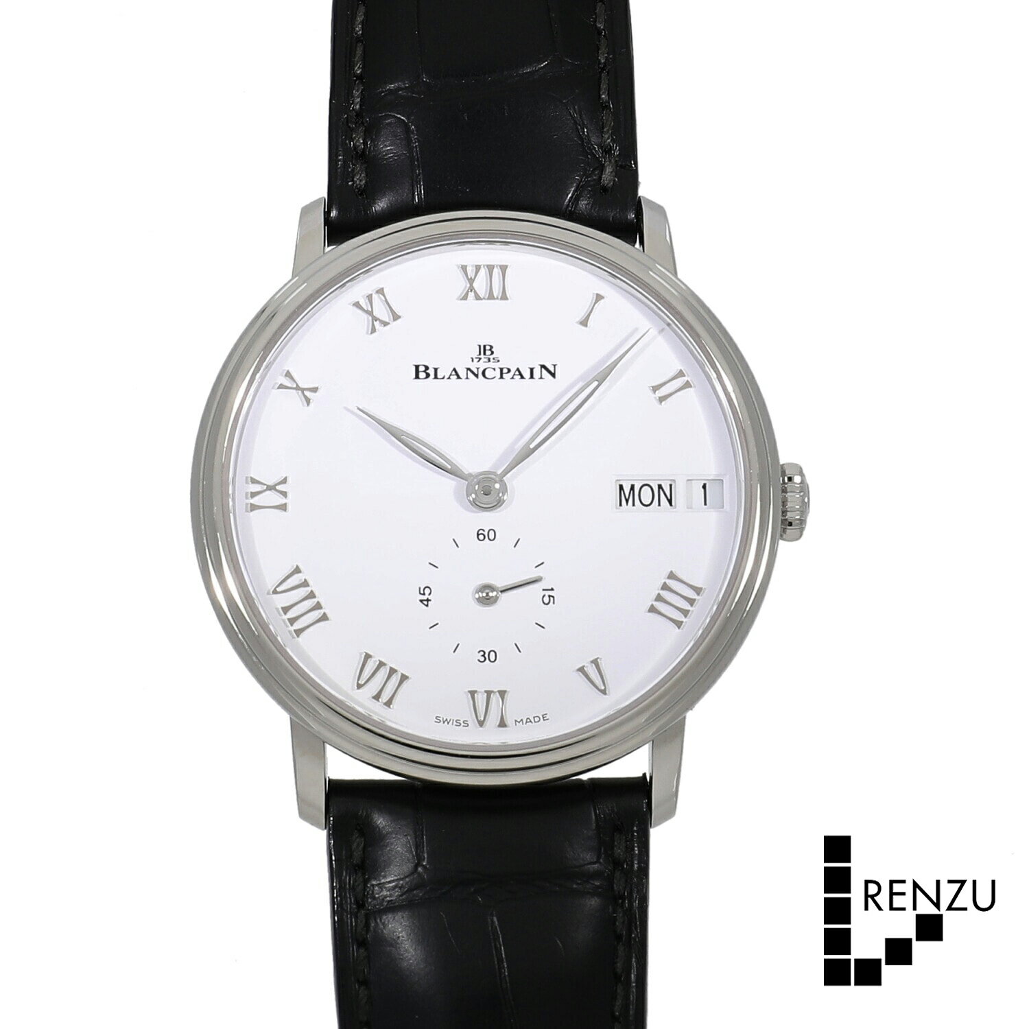 [新品]ブランパン ヴィルレ デイ・デイト 6652-1127-55B ホワイト メンズ 送料無料 腕時計 【ローン48回無金利】