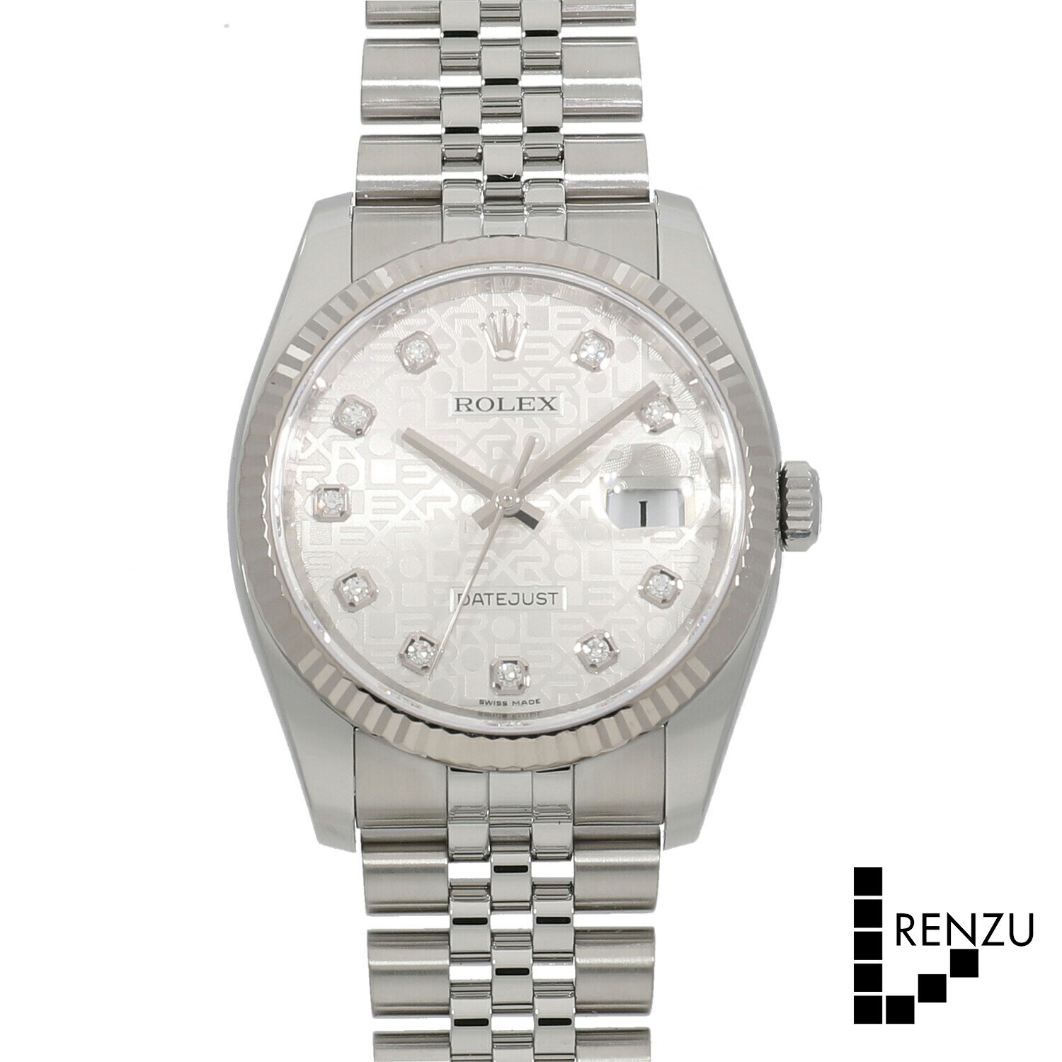 [中古]ロレックス デイトジャスト 116234G シルバーコンピュータ×10Pダイヤ メンズ 送料 ...