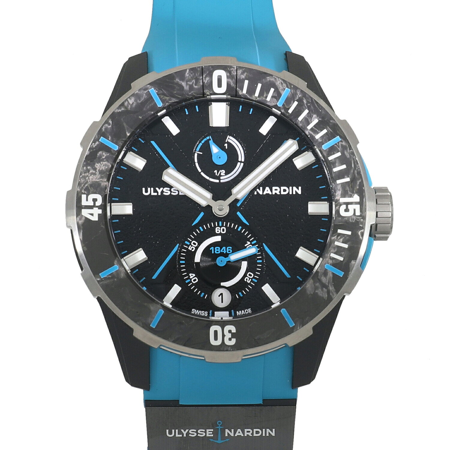 中古 ユリスナルダン ダイバー ネット アズール 44MM 1183-170-2B 3A ブラック メンズ 腕時計 ローン48回 renzu-watch-10009216 れんず 楽天市場店 サンプル画像2