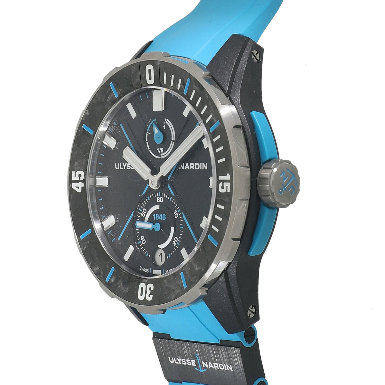 中古 ユリスナルダン ダイバー ネット アズール 44MM 1183-170-2B 3A ブラック メンズ 腕時計 ローン48回 renzu-watch-10009216 れんず 楽天市場店 サンプル画像3
