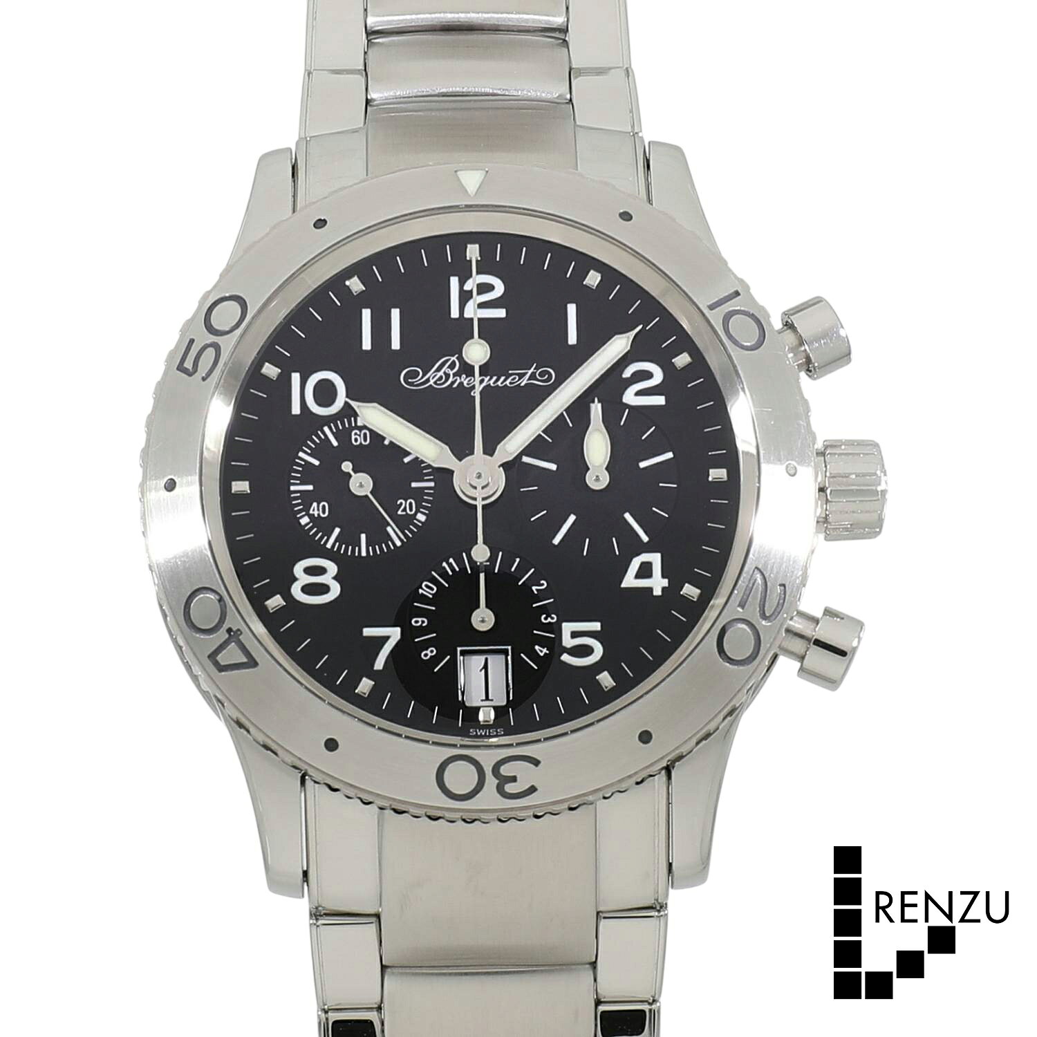 [中古]ブレゲ タイプXX トランスアトランティック 3820ST/H2/SW9 ブラック メンズ  ...