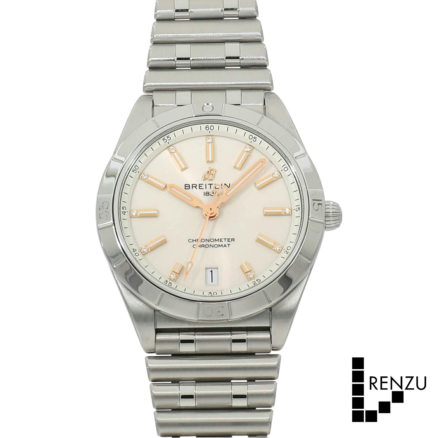 BREITLING - [中古]ブライトリング クロノマット オートマティック 36 A10380101A2A1 / A10380 シルバー×11Pダイヤ ユニセックス 送料無料 腕時計 【ローン48回無金利】