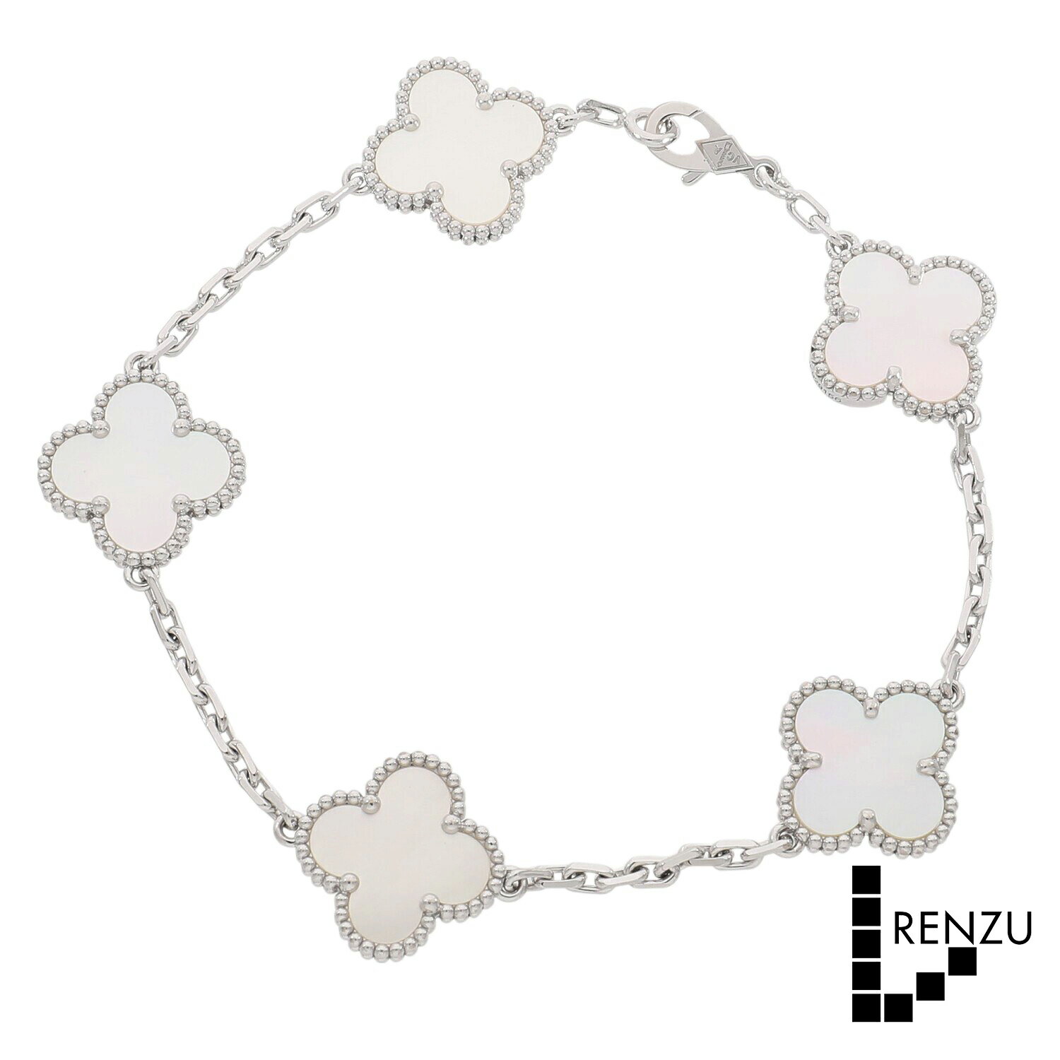 [中古]ヴァンクリーフ&アーペル ヴィンテージ アルハンブラ 5モチーフ ブレスレット ホワイトシェル VCARF48400 送料無料 【ローン48回無金利】のサムネイル