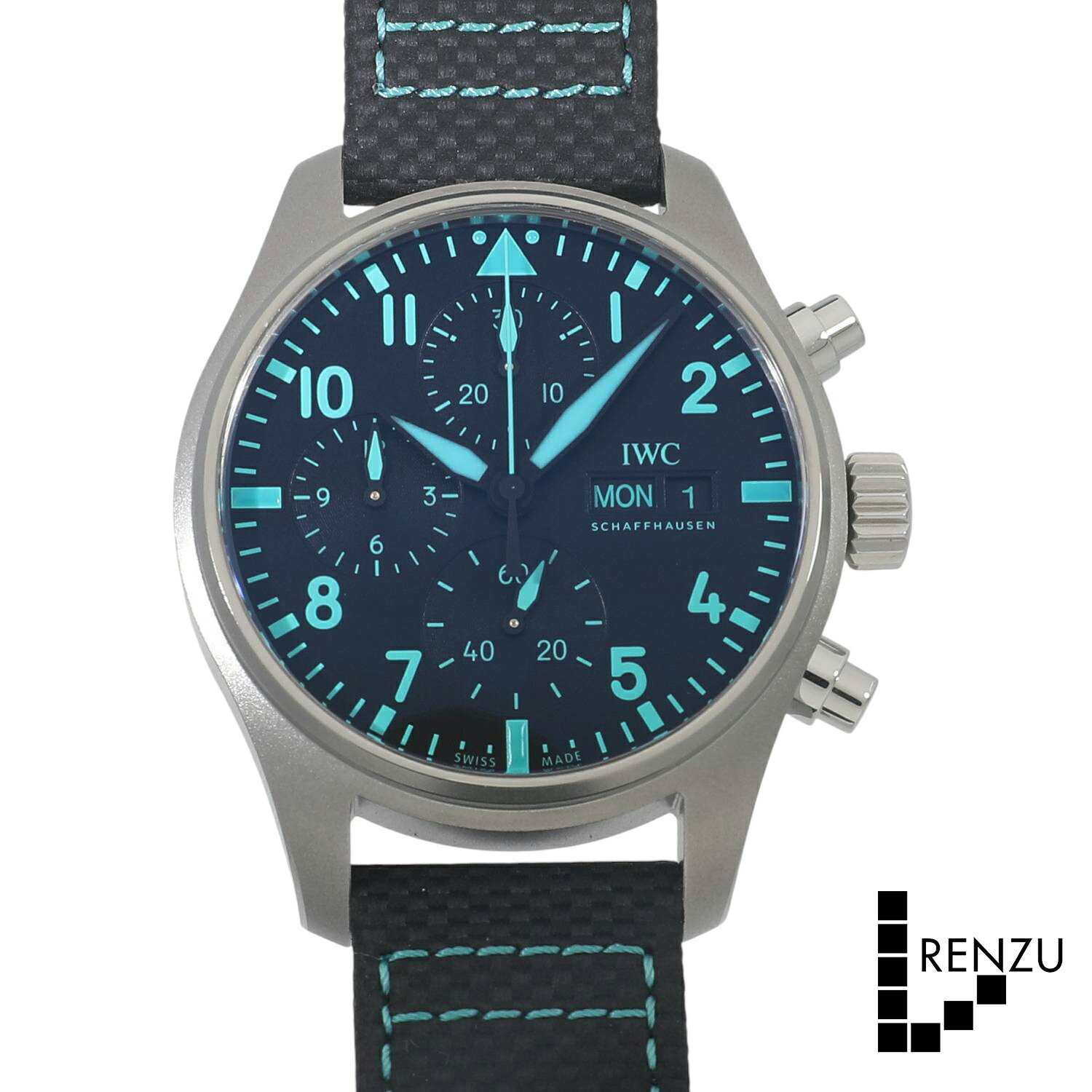 [新品]IWC パイロット ウォッチ クロノグラフ 41 メルセデスAMG ペトロナス フォーミュラワンチームエディション IW388108 ブラック メンズ 送料無料 腕時計 【ローン48回無金利】