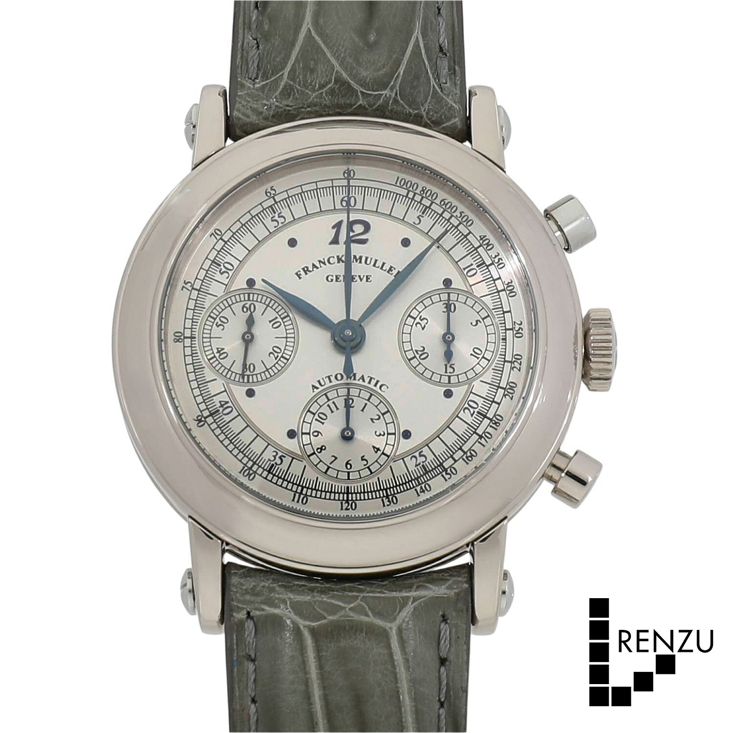 乐天商城 - [中古]フランクミュラー ラウンド クロノグラフ オートマティック 7000CC OG シルバー メンズ 送料無料 腕時計 【ローン48回無金利】