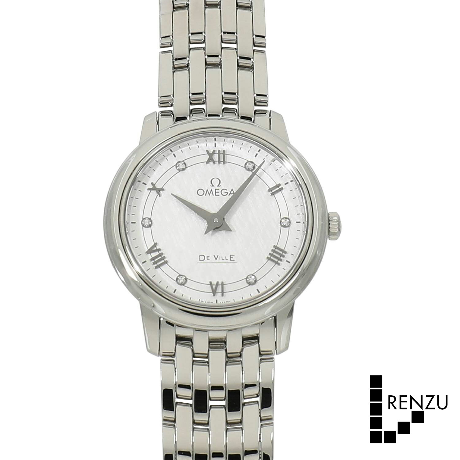 LANCASTER - [新品]オメガ デ・ヴィル プレステ-ジ クォーツ 27.4MM 424.10.27.60.52.002 シルバー×6Pダイヤ レディース 送料無料 腕時計 【ローン48回無金利】