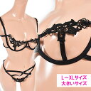 ブラ ショーツ セット 【メール便をご選択で 送料無料 】「L〜LL サイズ お花モチーフでセクシー ブラ ショーツ ブラセット ワイヤーブラ」セクシーランジェ...