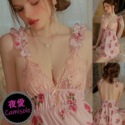店内全品 ポイント10倍 ! ベビードール 「ロマンチックローズ シフォン キャミソール BD 」 セクシー ランジェリー 下着 ルームウェア スリップ ワンピ...