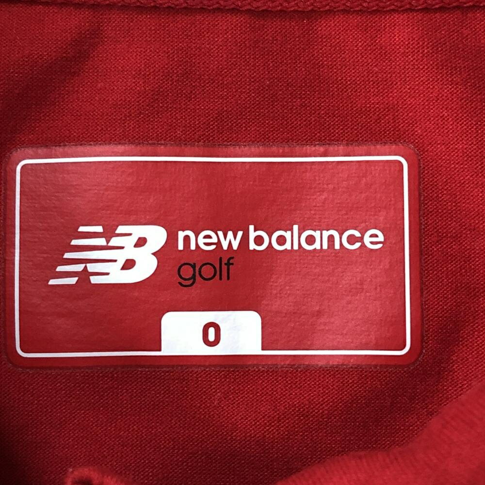 ★特価70%OFF★New Balance ニューバランス 半袖ポロシャツ レッド×白 ストレッチ シューズプリント バック無地 レディース 0[S] ゴルフウェア