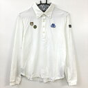 カッパ ★特価35%OFF★Kappa カッパ 長袖ポロシャツ 白 裏地グレンチェック×花柄 ボタンダウン メンズ S ゴルフウェア