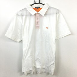 ★特価30%OFF★Rosasen ロサーセン 半袖ポロシャツ 白×オレンジ シンプル 前立てオレンジ メンズ S ゴルフウェア