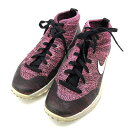 ★特価30%OFF★NIKE ナイキ ニットゴルフシューズ ピンク×黒 819007 フライニット チャッカ レディース 23.5 ゴルフウェア