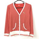 ★当店ポイント5倍！（4月1日限り）★特価20%OFF★PUMA プーマ カーディガン レッド×白 ドット柄 レディース L ゴルフウェア その1