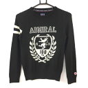 ★当店ポイント5倍！（4月1日限り）★特価10%OFF★Admiral アドミラル 長袖ニットセーター 黒×白 ビッグロゴ ウール混 レディース S ゴルフウェア その1