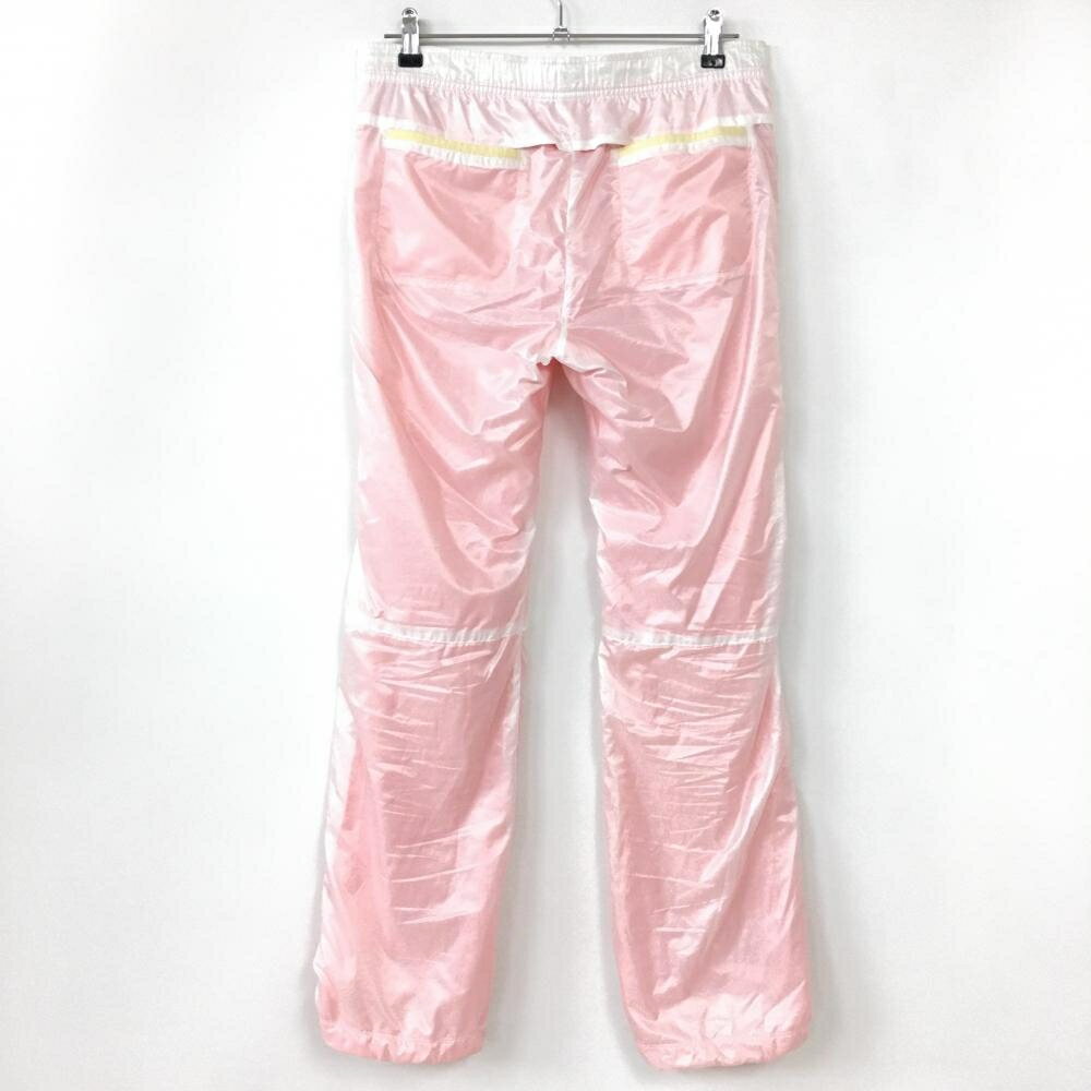 ナイキ パンツ 白×ピンク 裏地メッシュ ドローコード レディース L ゴルフウェア NIKE