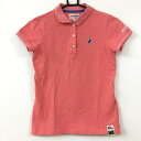★特価★ジャックバニー 半袖ポロシャツ ピンク×ブルー ウサギ刺しゅう コットン100% レディース 0(S) ゴルフウェア Jack Bunny"
