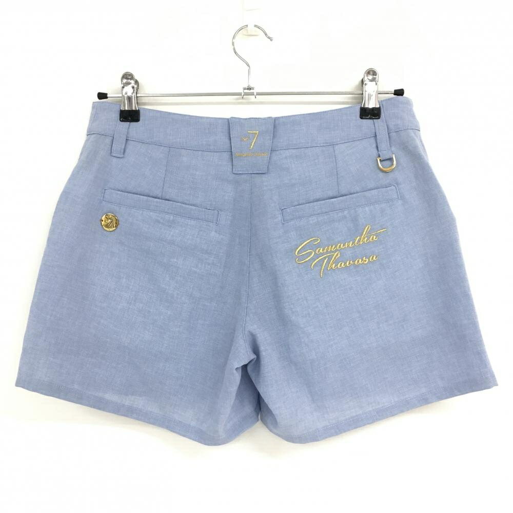 【美品】サマンサタバサ No.7 ショートパンツ ライトブルー 薄手 春夏 レディース 38 ゴルフウェア Samantha Thavasa