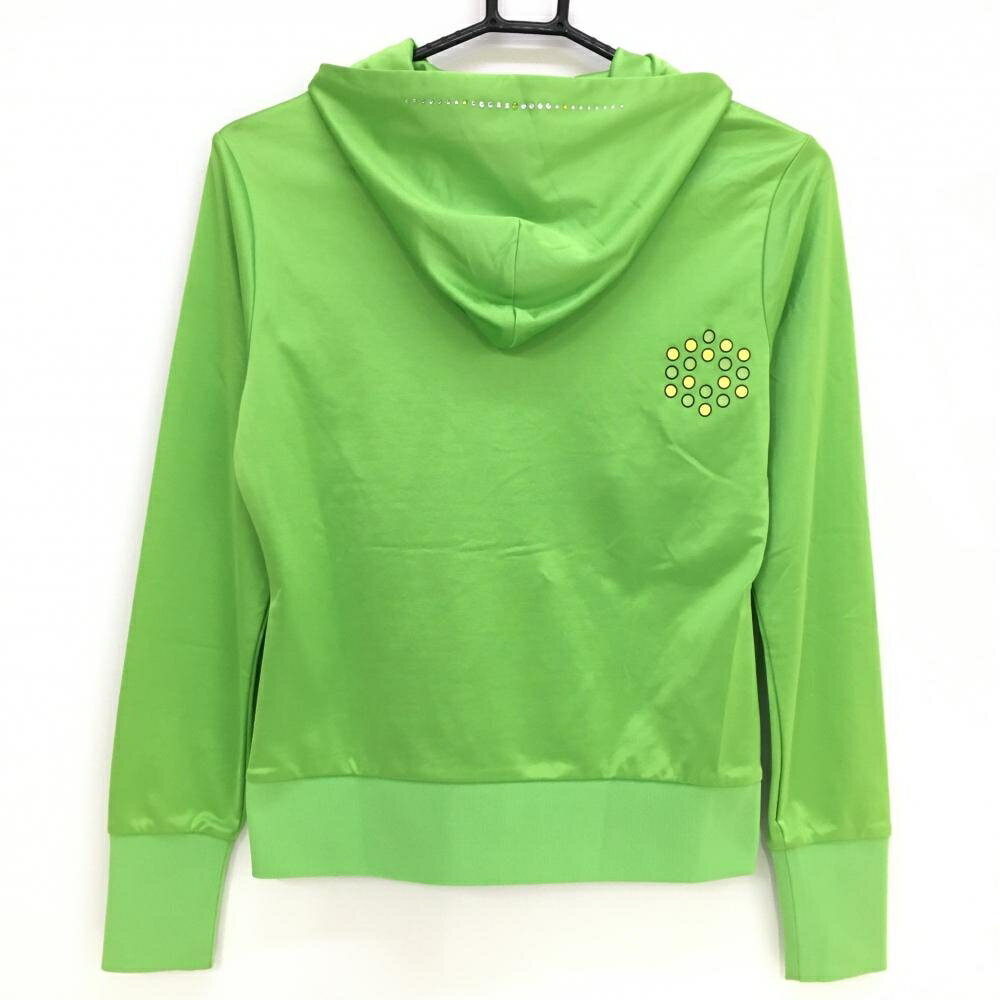 【美品】プーマ ジップパーカー ライトグリーン×イエロー スパンコール レディース M ゴルフウェア PUMA