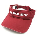 ★特価60%OFF★【美品】オークリー サンバイザー ボルドー×白 ロゴ刺しゅう ゴルフウェア Oakley