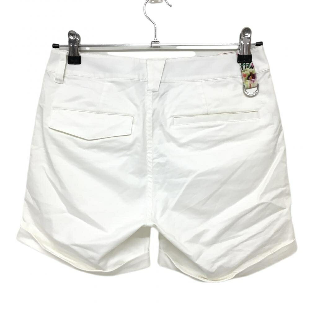 カッパ ショートパンツ 白 一部花柄 ストレッチ 5ポケット レディース M ゴルフウェア Kappa