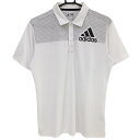 ★特価50%OFF★アディダス 半袖ポロシャツ 白×黒 一部ドット柄 メンズ M/M ゴルフウェア adidas