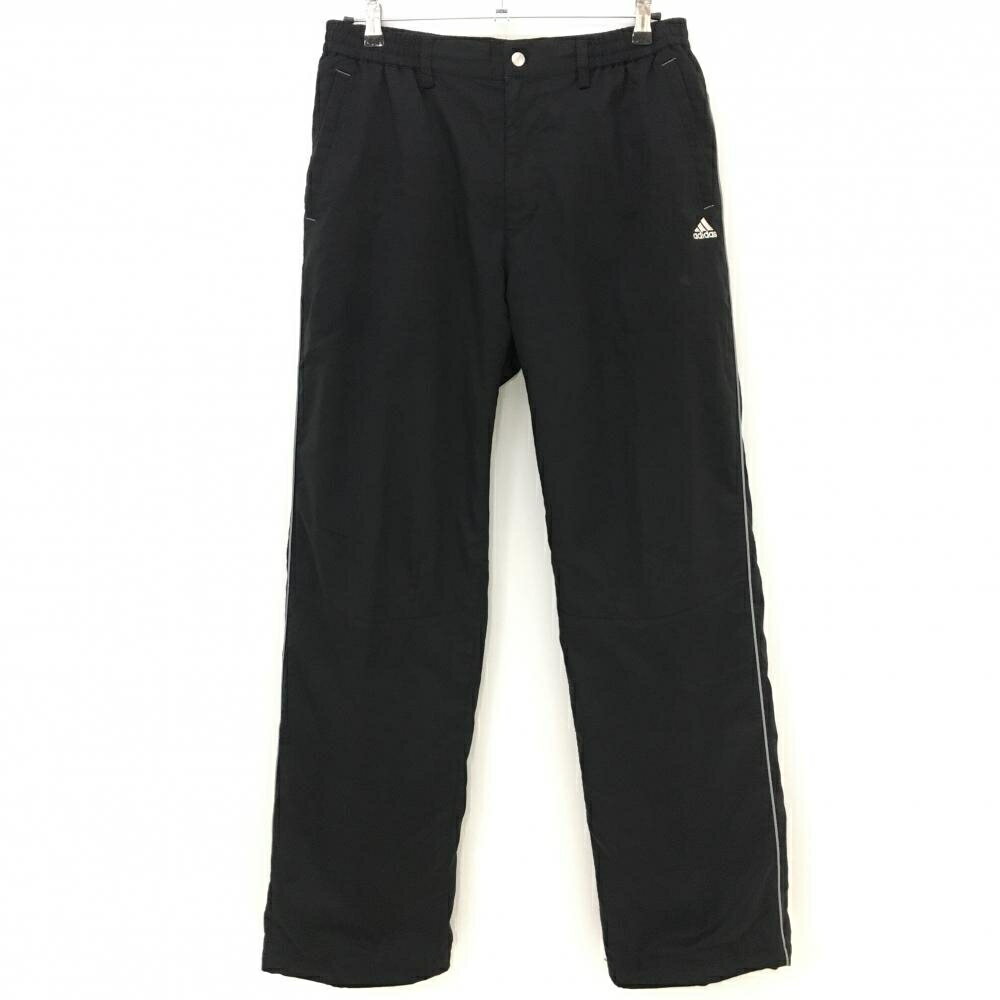 ★特価80%OFF★アディダス パンツ 黒 織生地 蓄熱裏地 ヒップ3ライン メンズ O ゴルフウェア adidas
