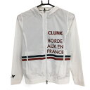 CLUNK クランク ジップパーカー 白×レッド 蓄熱裏地 ブルゾン レディース S ゴルフウェア